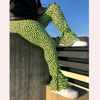 Ultra Flare Pants - Cheetah Lime