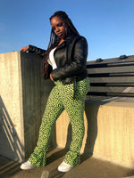 Ultra Flare Pants - Cheetah Lime