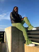 Ultra Flare Pants - Cheetah Lime