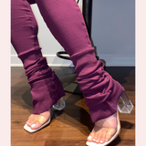 Ribbed Pants - Burgundy